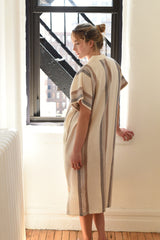 Brown Cream Nomad Short Sleeve Maxi Kaftan