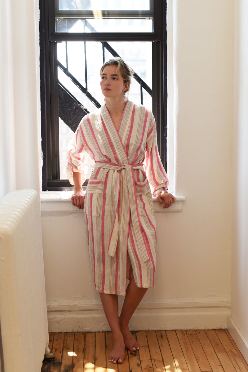 Pink Ivory Montauk Long Bathrobe