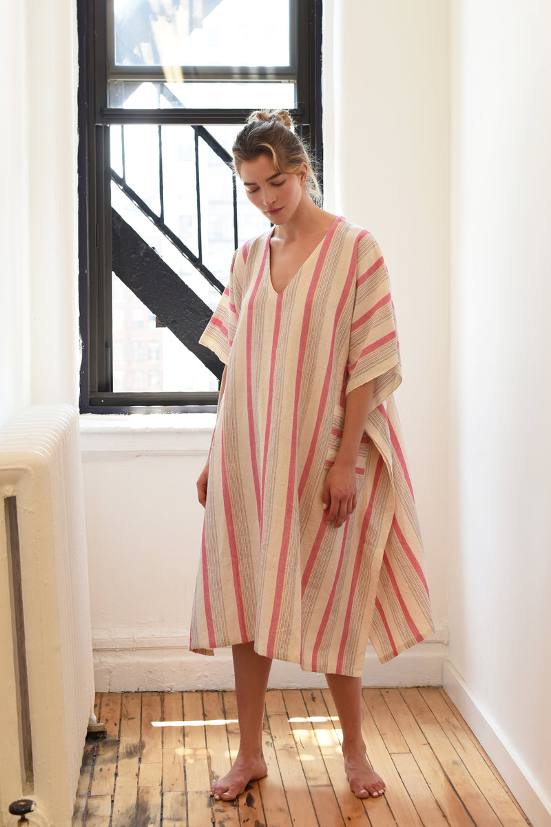 Pink Ivory Montauk V-Neck Kaftan