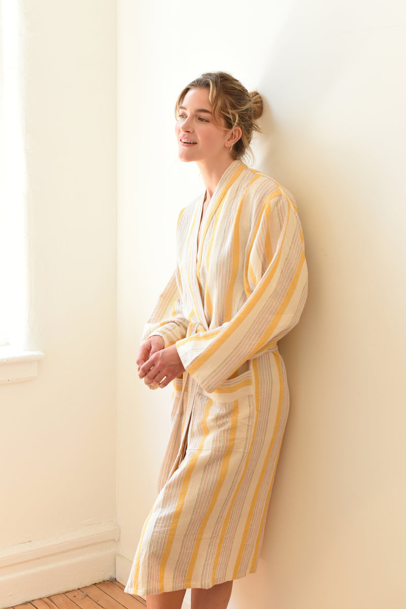 Yellow Ivory Montauk Long Bathrobe